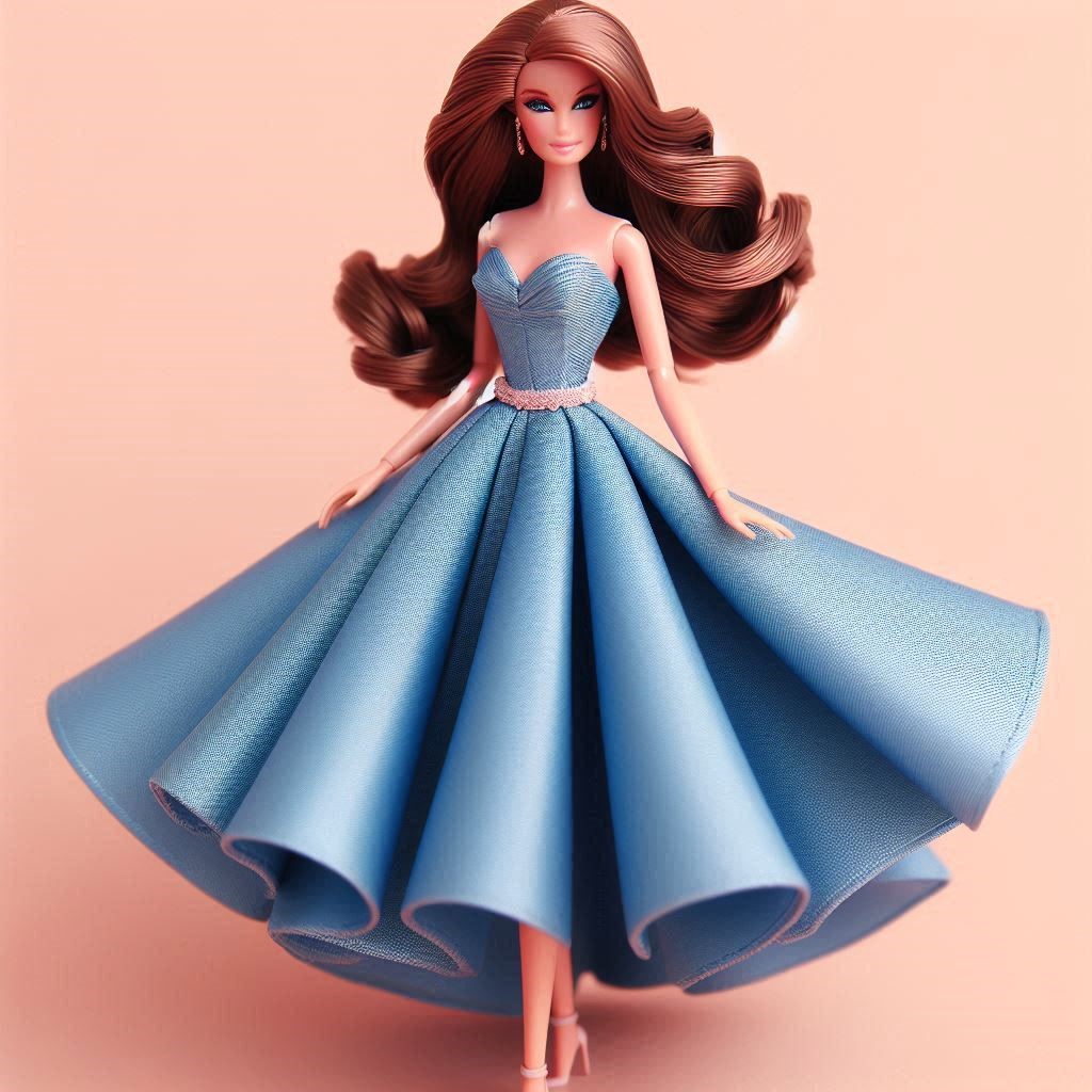 Fashion Doll Barbie Long Blue Skirt