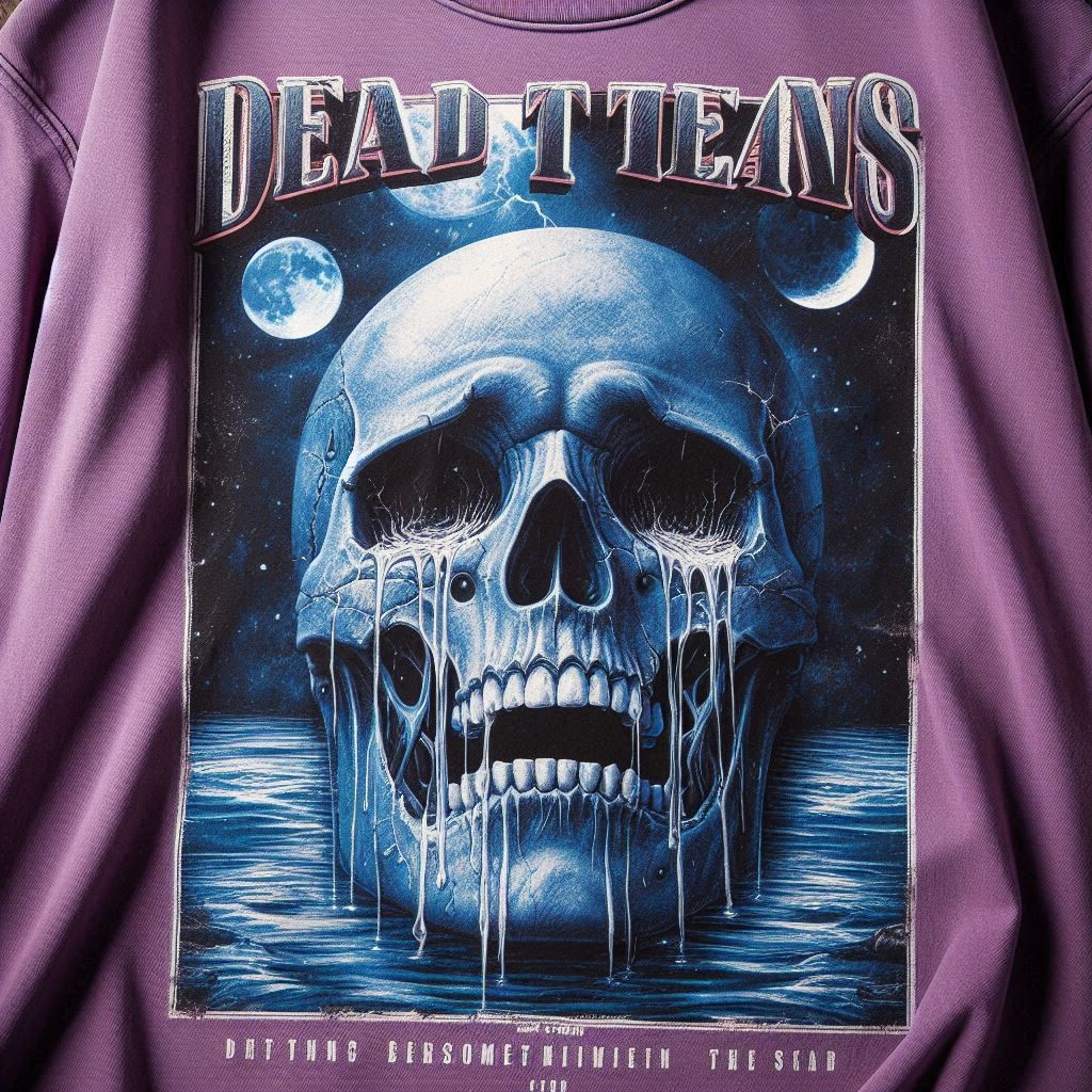 Denim tears printing t shirt purple