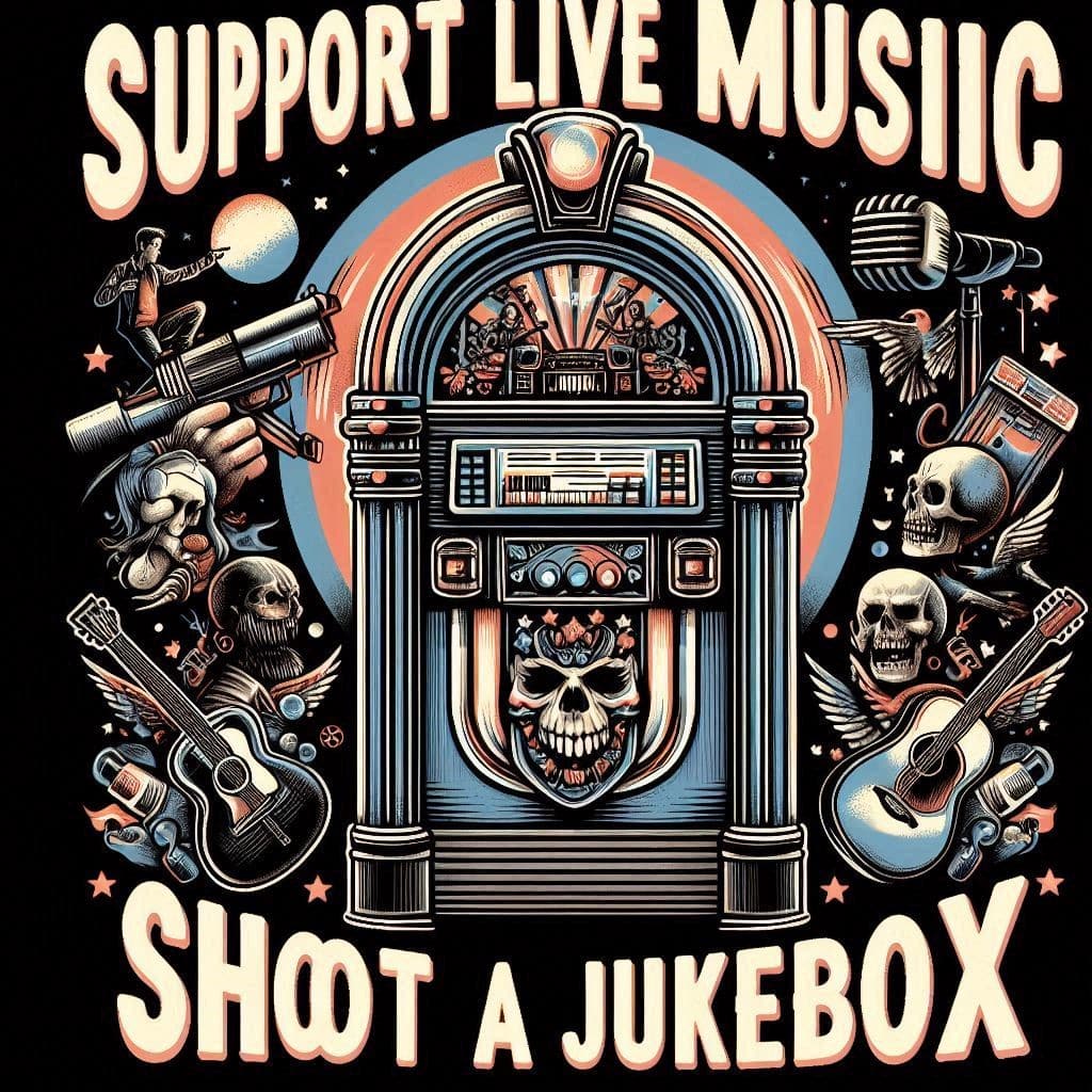 support live music shoot a jukebox t shirt