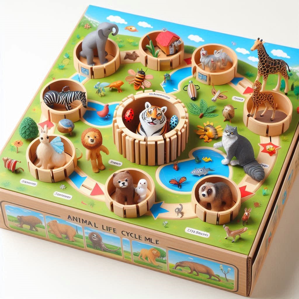 Animal Life Cycle Model Four-Sided Box